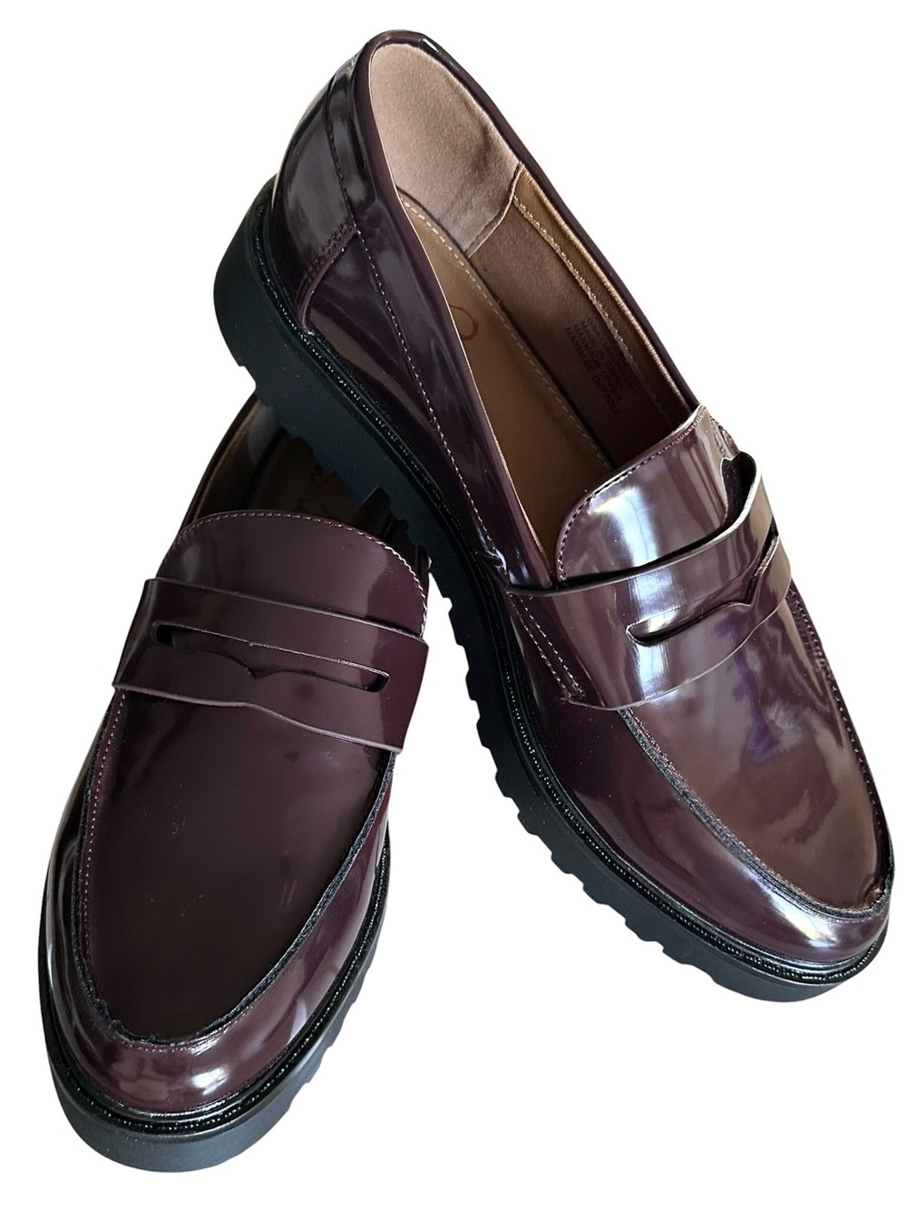 Mia Amore Hali Shoes Burgundy Patent Penny Loafers Women's Size 9 New in Box - Picture 4 of 16